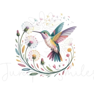 (2 qty) Flower Bird - DTF transfers