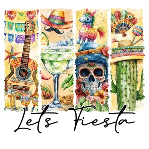 (2 qty) Lets Fiesta - DTF transfers