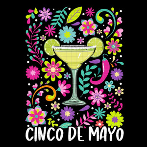 (2 qty) Cinco De Mayo Flowers - DTF transfers