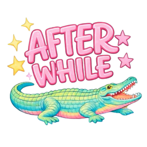 (2 qty) Later Crocodile After While Both Front And Back - DTF transfers