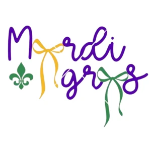 (2 qty) Mardi Gras Thin Bow- DTF transfers