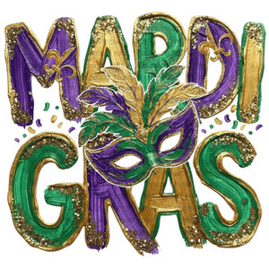 (2 qty) Mardi Gras Whimsical - DTF transfers