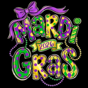 (2 qty) Mardi Gras 2026 - DTF transfers