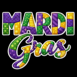 (2 qty) Mardi Gras - DTF transfers