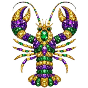 (2 qty) Mardi Gras Lobster - DTF transfers