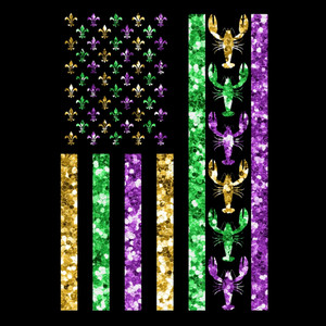 (2 qty) Mardi Gras Sparkly - DTF transfers