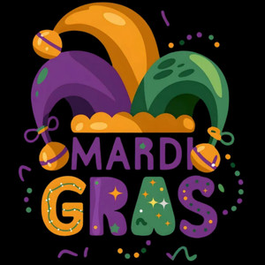 (2 qty) Mardi Gras Hat - DTF transfers