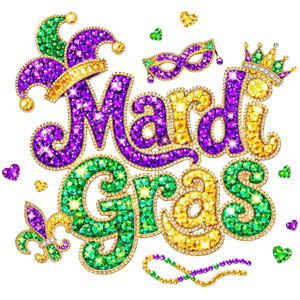 (2 qty) Mardi Gras Gems - DTF transfers