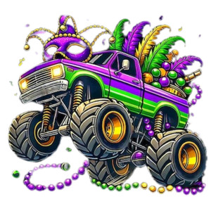 (2 qty) Mardi Gras Model Jeeps - DTF transfers
