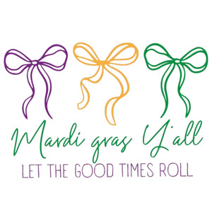 (2 qty) Mardi Gras Ribbion - DTF transfers
