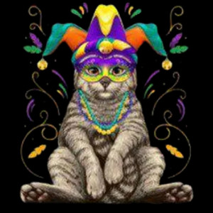 (2 qty) Mardi Gras Cat - DTF transfers