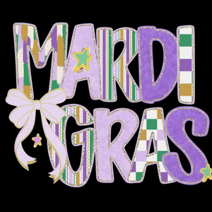 (2 qty) Mardi Gras Glittery Line - DTF transfers