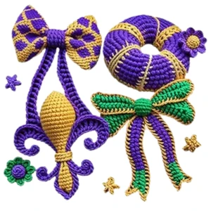 (2 qty) Purple Mardi Gras Yarn - DTF transfers