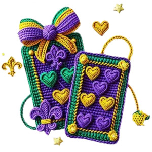 (2 qty) Mardi Gras Card Yarn - DTF transfers