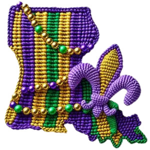 (2 qty) Retro Mardi GrasMap Yarn - DTF transfers