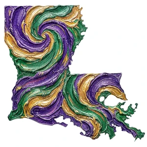 (2 qty) Mardi Gras Map - DTF transfers