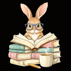 (2 qty) Rabbit Book Easter - DTF transfers