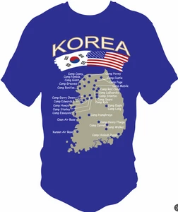 (2 Qty) Korea Flag Camp Map custom DTF transfer