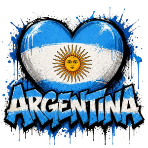 (2 Qty) Argentina Heart DTF transfer