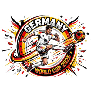 (2 Qty) Germany World Cup 2026 Football Kicking DTF transfer