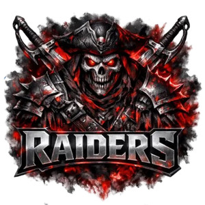 (2 Qty) Black Raiders DTF transfer