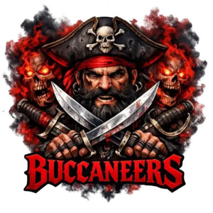 (2 Qty) Buccaneers Mascot DTF transfer