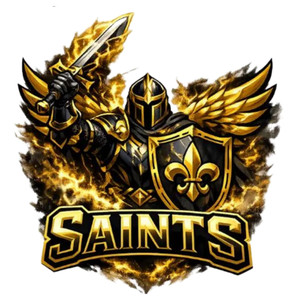 (2 Qty) Saints Mascot DTF transfer