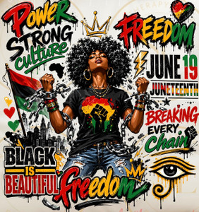 (2 Qty) Juneteenth Power Strong Culture Breaking every Chain DTF transfer
