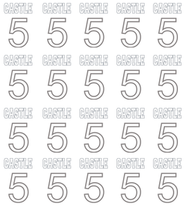 Castle 5 (20 Qty Size 3"x 2" in Gangsheet Size 20" x 22") custom DTF transfer