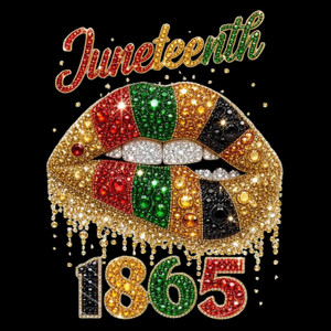 (2 Qty) Juneteenth 1865 Rhinestone - DTF transfer
