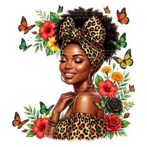 (2 Qty) Cool Boho Girl Leopard - DTF transfer