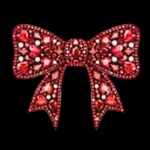 (2 Qty) Red Diamond Bow - DTF transfer