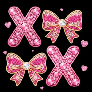 (2 Qty) XO XO Rhinestones - DTF transfer