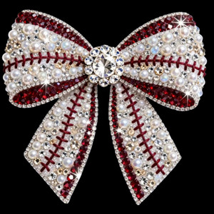(2 Qty) Rhinestones Ball Bow - DTF transfer