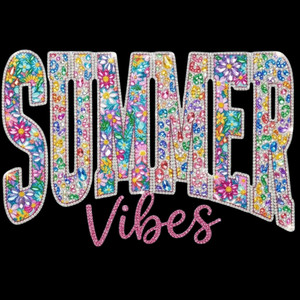 (2 Qty) Summer Vibes Rhinestones - DTF transfer