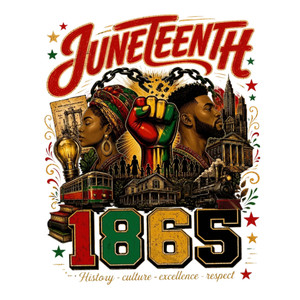 (2 Qty) Juneteenth 1865 Respect DTF transfer