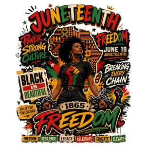 (2 Qty) Juneteenth Freedom- DTF transfer