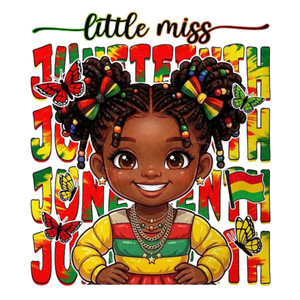 (2 Qty) Juneteenth Little Miss - DTF transfer