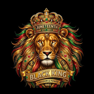 (2 Qty) Juneteenth Black King Lion - DTF transfer