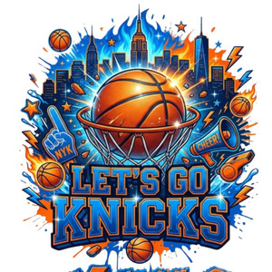 (2 Qty) Retro New York Lets Go Knicks - DTF transfer