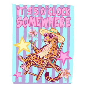 (2 Qty) It's 5o Clock Somewhere Retro - DTF transfer