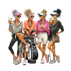 (2 Qty) Gorgeous Golf Girl Leopard Bag - DTF transfer