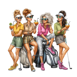 (2 Qty) Gorgeous Golf Girls Glasses - DTF transfer