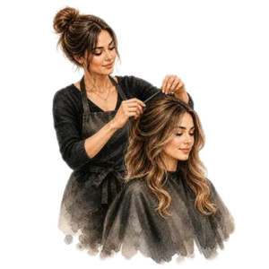 (2 Qty) Girl Styling Her Hair - DTF transfer