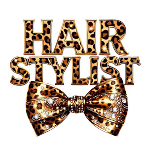 (2 Qty) Hair Stylist Leopard Bow - DTF transfer