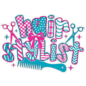 (2 Qty) Hair Stylist Retro - DTF transfer