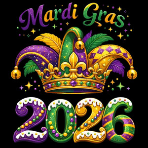 (2 Qty) Mardi Gras Crown - DTF transfers