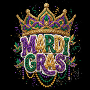 (2 Qty) Mardi Gras Crown Yarn - DTF transfers