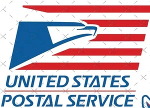(2 Qty) Size 12"(W) x 10.7"(H) - USPS with Eagle Logo (USA Flag red stripe) - DTF transfer