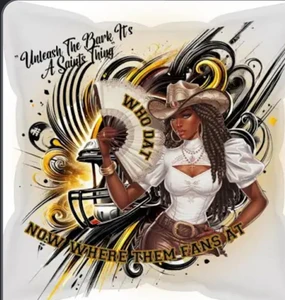 (2 Qty) Unleash the Bark, it's Saints thing, white shirt girl Who Dat -  DTF transfers
